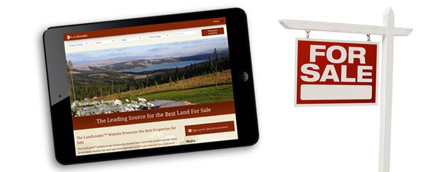 LandLeader website on an iPad