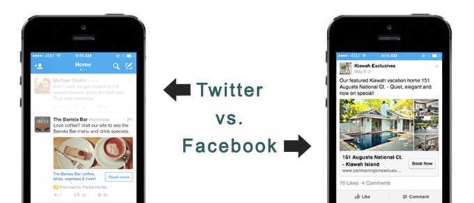 Comparison of Facebook and Twitter ads