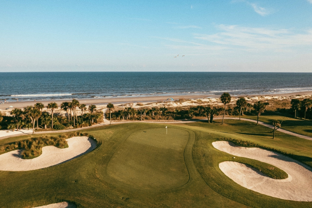 A golf course by the beach