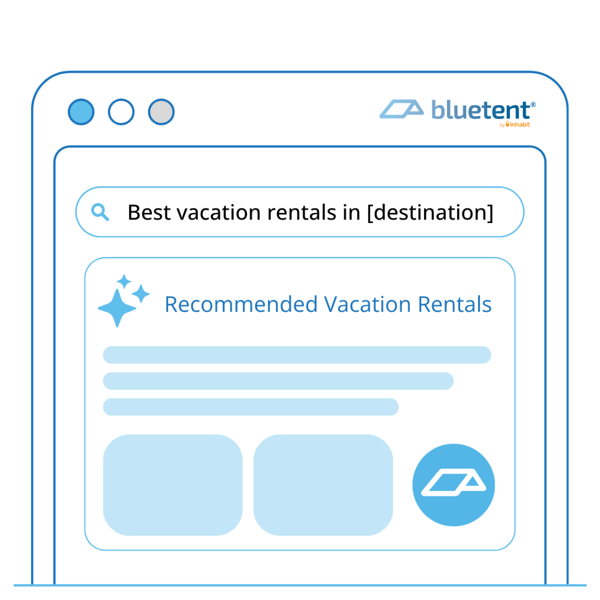 A drawing of a phone open to the Bluetent webpage
